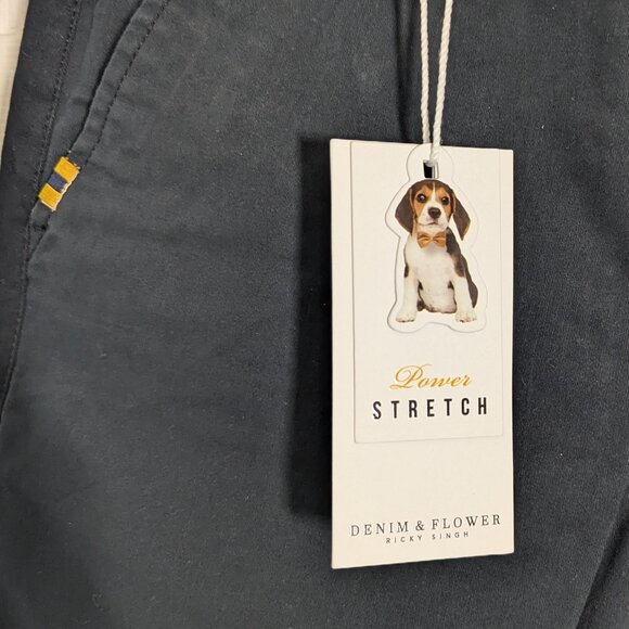 NWT Denim & Flower Navy Power Stretch Shorts - Picture 6 of 7